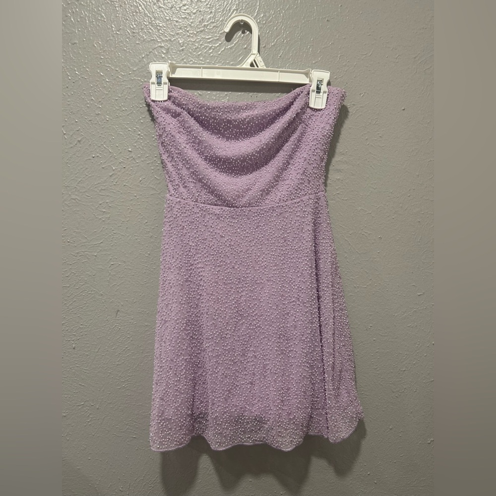 Oh polly lavender beaded mini dress